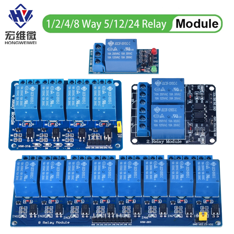 Relay 8 Channel Board - DC 5V 12V 24V 1 2