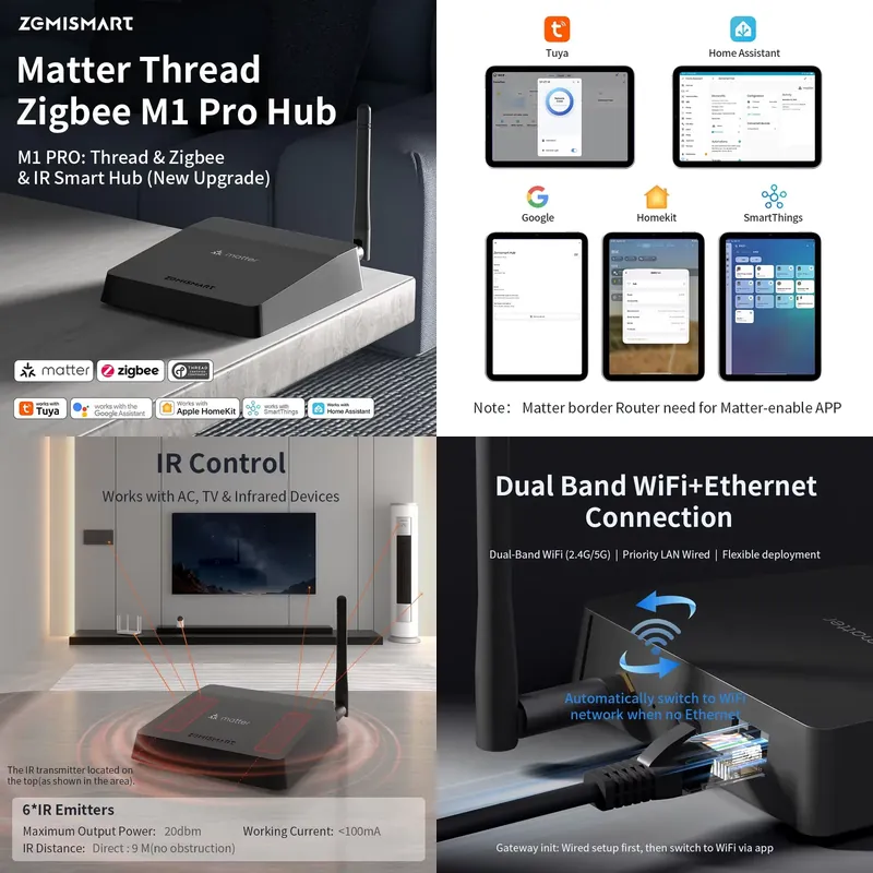 Matter Hub Thread - Zemismart Matter Thread Hub Zigbee Smart