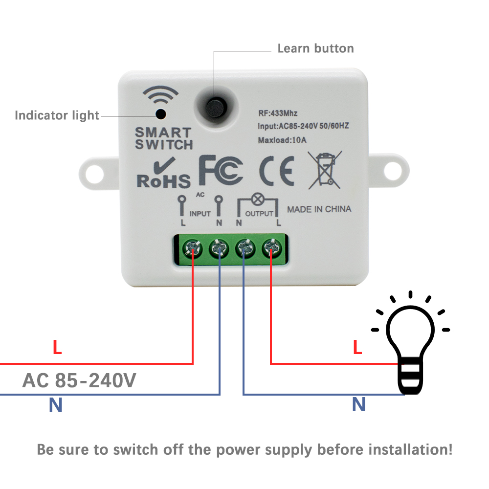 220V 1CH Wireless Remote Contr – обзор и цена 433Mhz Receiver Module
