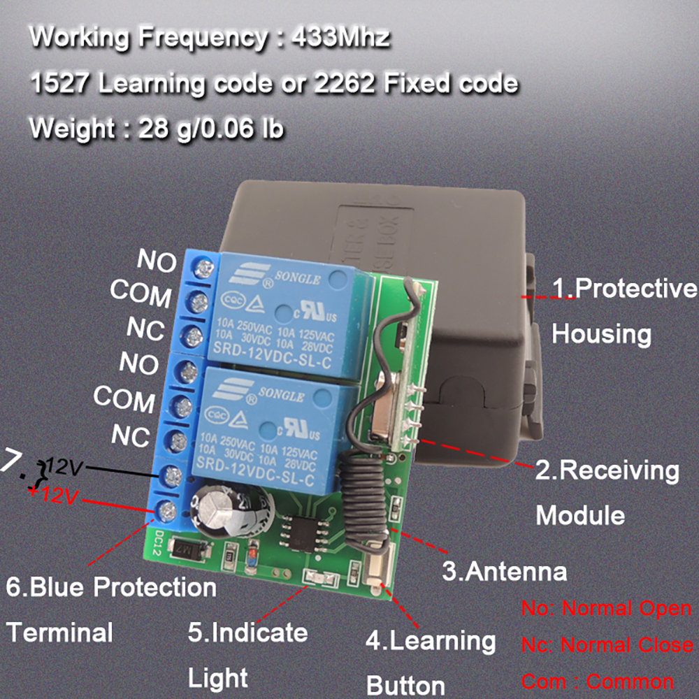 433MHz 12V Wireless Garage Doo – обзор и цена 433Mhz Receiver Module